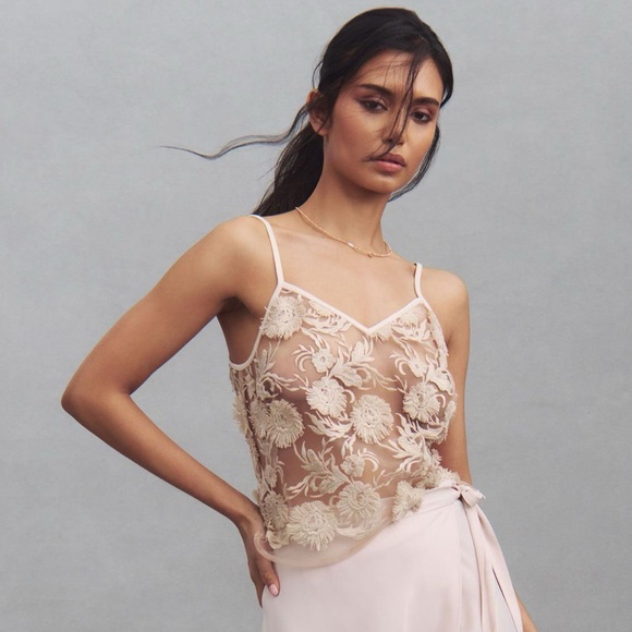 Anthropologie Eva Franco Floral Appliqué Cami - Picture 7 of 11